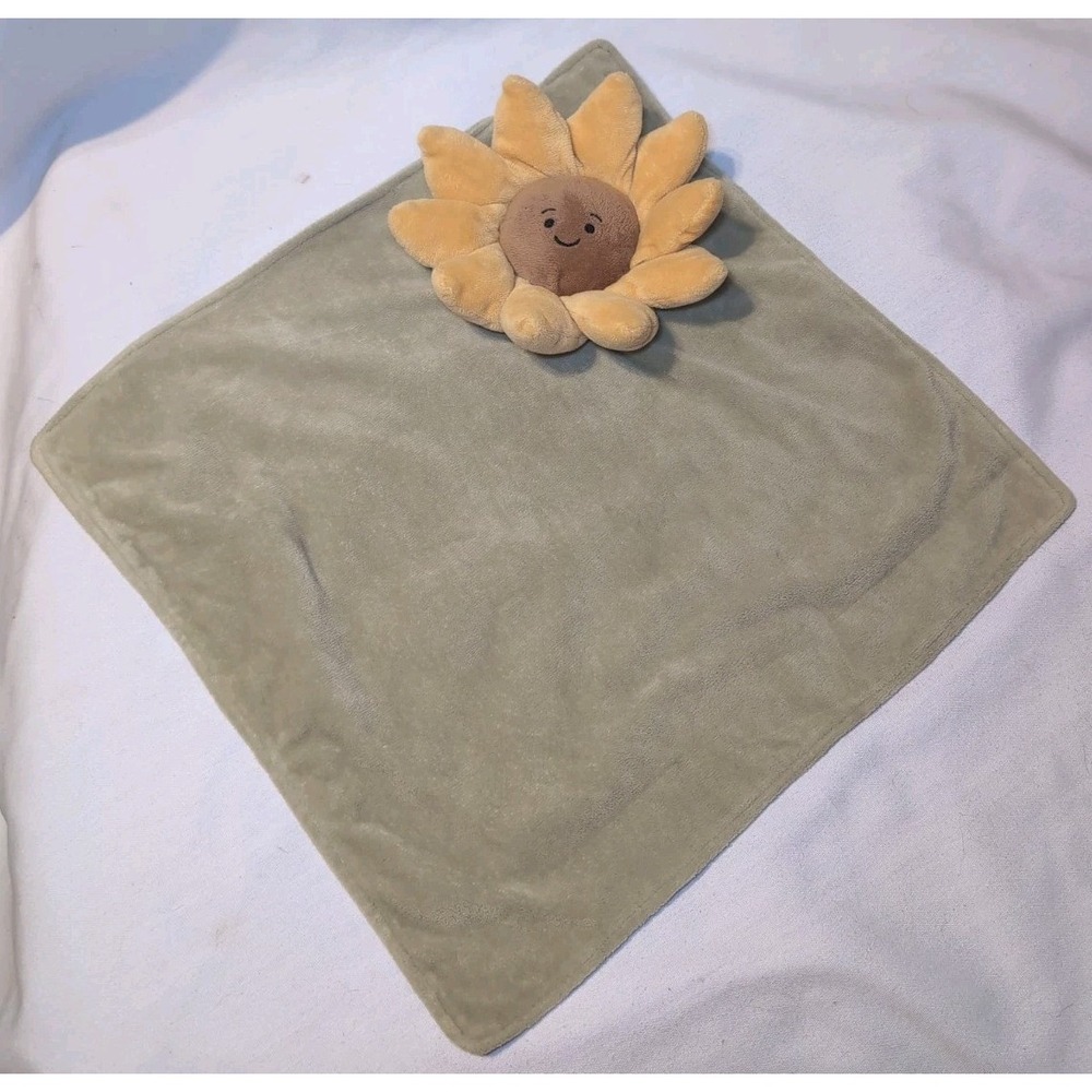 Jellycat Fleury Sunflower Soother Baby Comforter Blanket Plush 13"x13.5"
